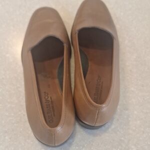 Clarks Women's Tan Leather Slip-On Flats